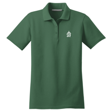 Load image into Gallery viewer, Girls Fitted Knit Polo w/ St. Francis Embroidered Logo
