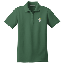 Load image into Gallery viewer, Girls Fitted Knit Polo w/ Christ Lutheran Embroidered Logo Grades K-8
