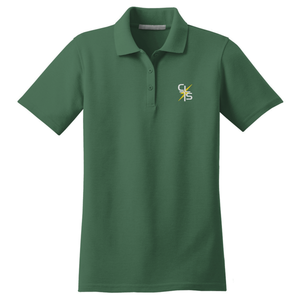 Girls Fitted Knit Polo w/ Christ Lutheran Embroidered Logo Grades K-8