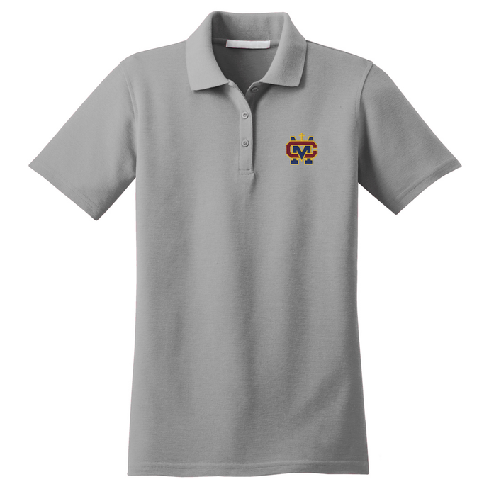 Women's Fitted Knit Polo w/ Cantwell Sacred Heart Embroidered Logo Grades 9-12