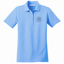 Load image into Gallery viewer, Girls Fitted Knit Polo w/American Martyrs Heatseal Logo Grades 5-8
