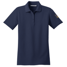 Load image into Gallery viewer, Girls Fitted Knit Polo w/ Mary Star High Fiberlok Logo Grades 9-12
