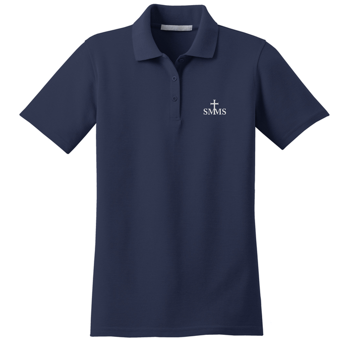 Girls Fitted Knit Polo w/ St. Margaret Mary Embroidered Logo Grades TK-8