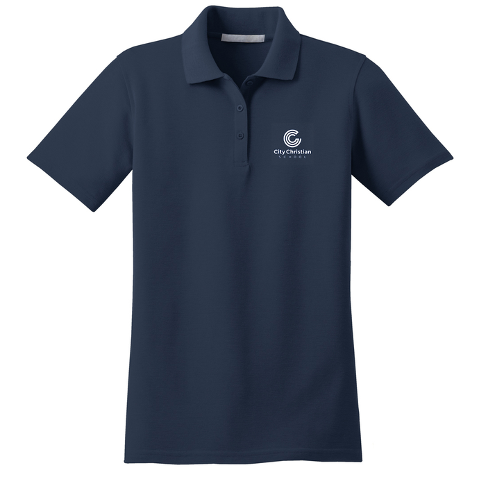 Girls Dri-fit Fitted Knit Polo w/ City Christian Fiberlok Logo