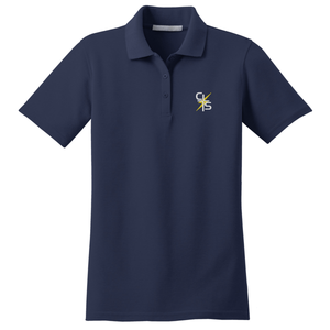 Girls Fitted Knit Polo w/ Christ Lutheran Embroidered Logo Grades K-8