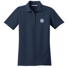 Load image into Gallery viewer, Girls Fitted Knit Polo w/ St. Bede Fiberlok Logo
