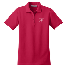 Load image into Gallery viewer, Girls Fitted Dri-fit Polo w/ Holy Trinity heat seal Logo Grades K-8

