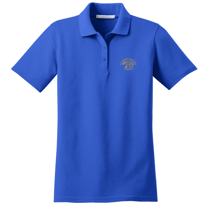 Girls Fitted Knit Polo w/ Calvary Embroidered Logo Grades K-12