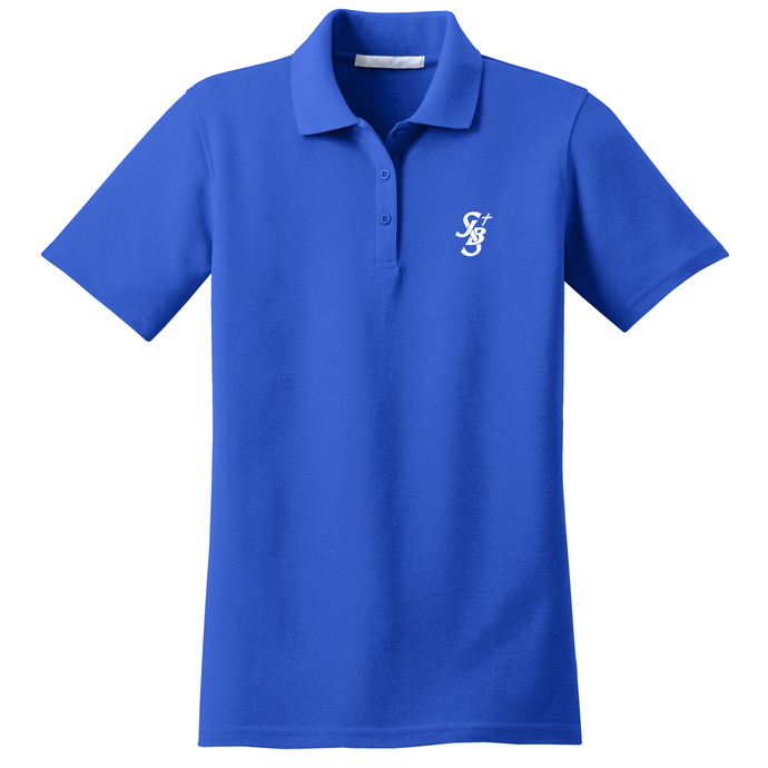 Girls Fitted Knit Polo w/ St. John the Baptist heat seal Logo Grades TK-8