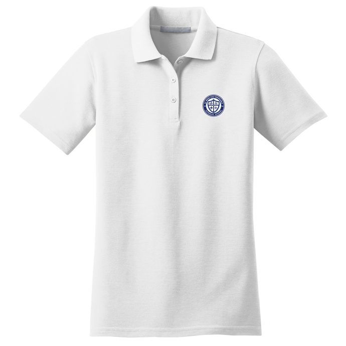 Girls Fitted Knit Polo w/ St. Bede Fiberlok Logo