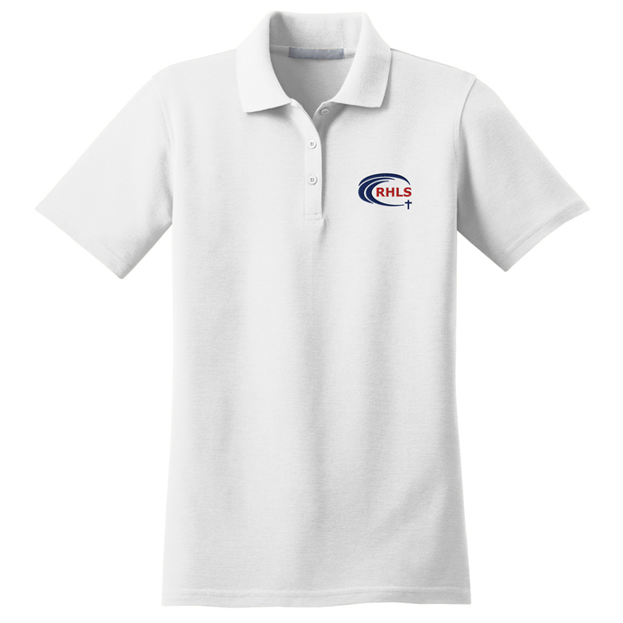 Girls Fitted Knit Polo w/ Riviera Hall Embroidered Logo Grades PK-8