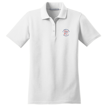 Load image into Gallery viewer, Girls Fitted Knit Polo w/St. Lawrence heat seal Logo Grades TK-8
