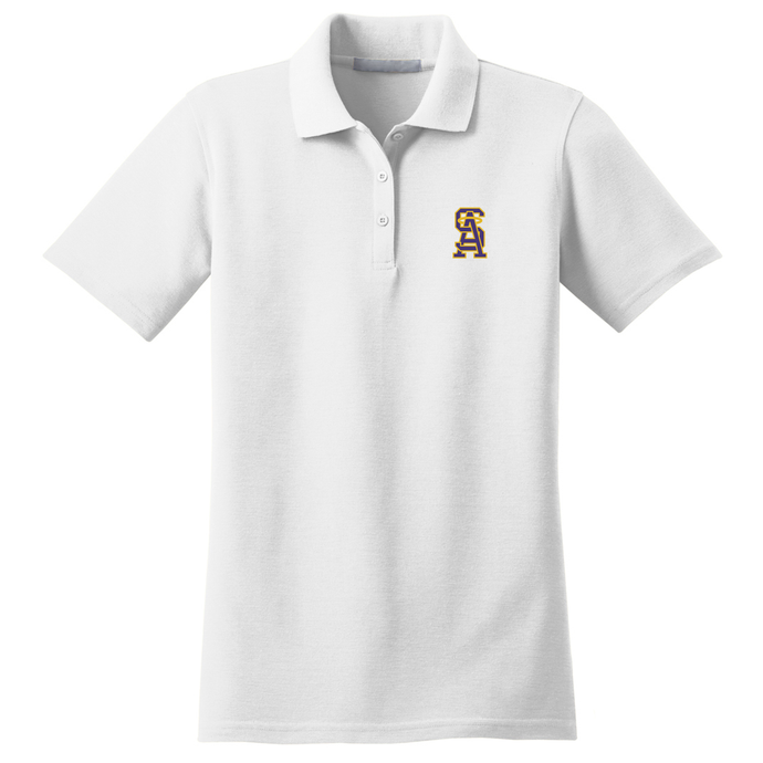 Girls Fitted Knit Polo w/ St. Anthony Parish School logo Grades TK-8