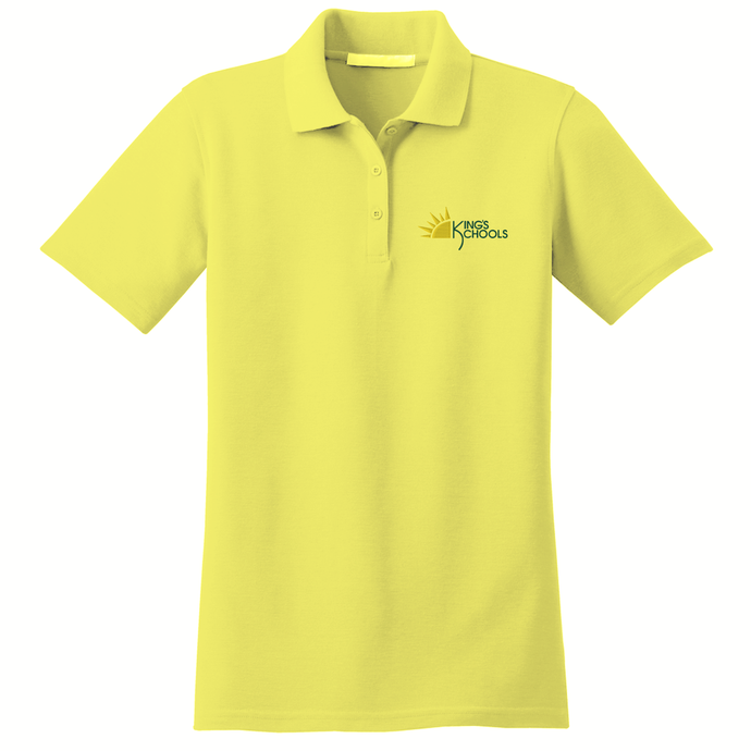 Girls Fitted Yellow Polo w/ Kings Embroidered Logo Grades K-5