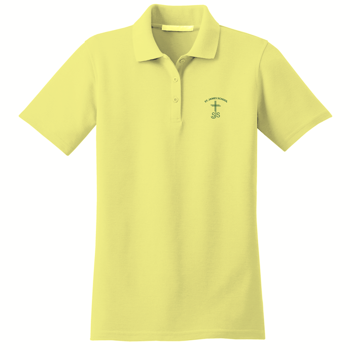 Girls Fitted Knit Polo w/ St. James logo