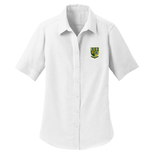 Girls Fitted Oxford Shirt w/ St. Hilary Embroidered Logo Mandatory for Mass Grades 5-8