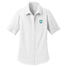 Load image into Gallery viewer, Girls Fitted Short Sleeve Oxford Shirt w/ The Academy of RB Fiberlok Logo
