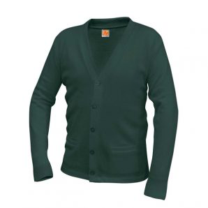 Green Cardigan Sweater w/Carden Arbor View Fiberlok Logo