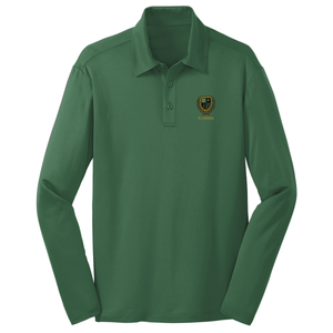 Basic Long Sleeve Knit Polo w/ St. Theresa Embroidered Logo Grades K-8