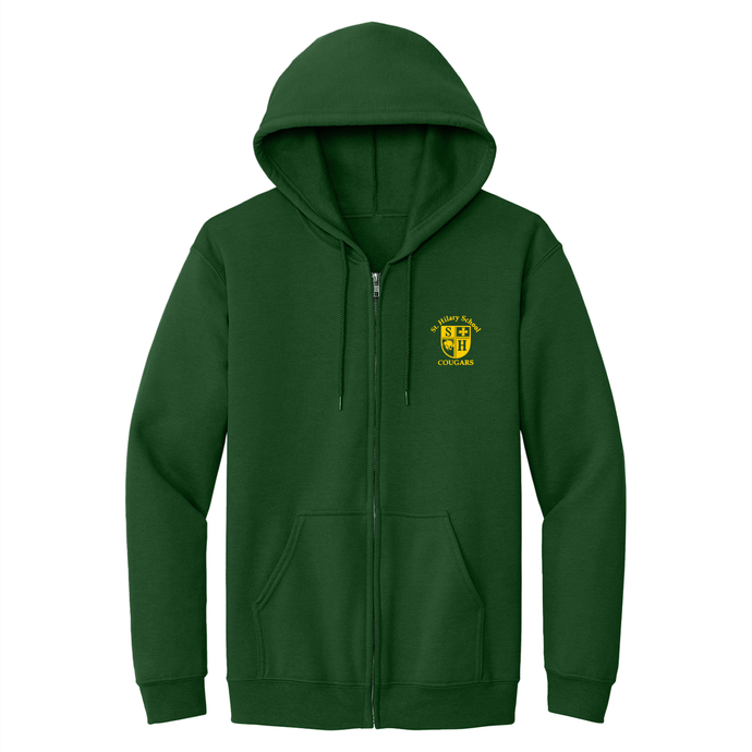 Zip Hood Sweatshirt w/ St. Hilary Heatseal Logo Grades TK-8