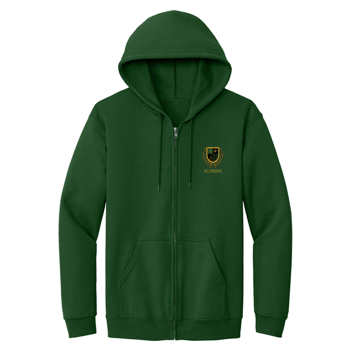 Zip Hood Sweatshirt w/ St. Theresa Heatseal Logo Grades K-8