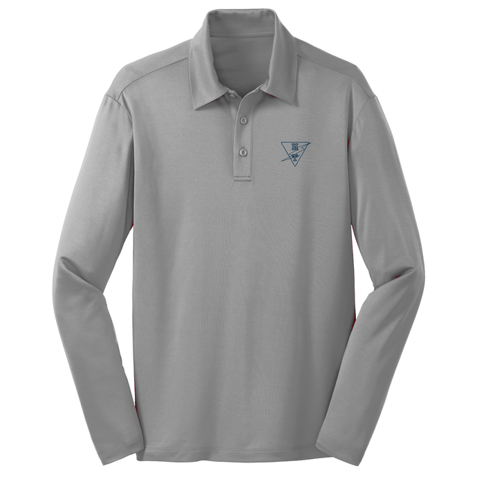 Basic Long Sleeve Knit Polo w/ Holy Trinity Heatseal Logo Grades K-8
