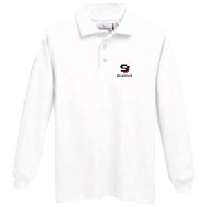 Long Sleeve Knit Polo w/ embroidered St. John's Lutheran logo
