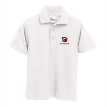 Load image into Gallery viewer, Knit Polo w/ embroidered St. John&#39;s Lutheran logo
