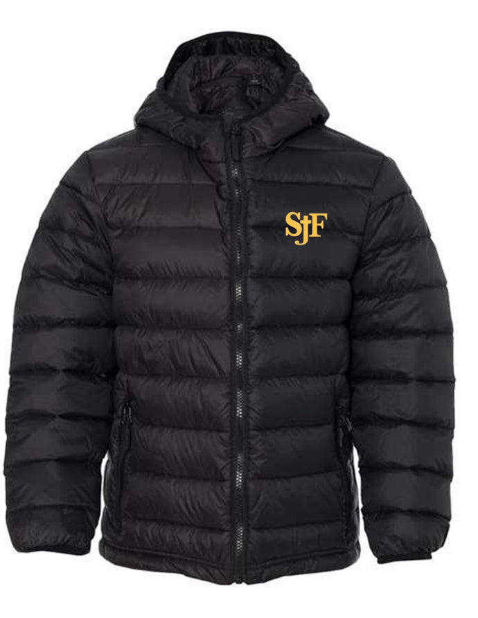 Hooded Puffy Jacket  w/ St. John Fisher Embroidered Logo Grades TK-8