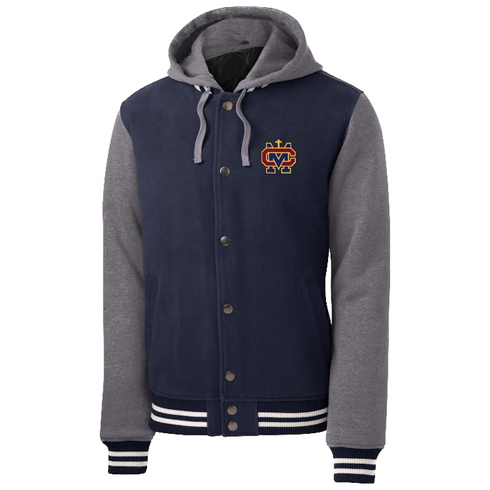 Hooded Varsity Jacket w/ Cantwell Sacred Heart Embroidered Logo Grades 9-12