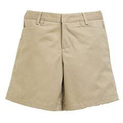 Girls Khaki Twill Flat Front Shorts Grades 9-12