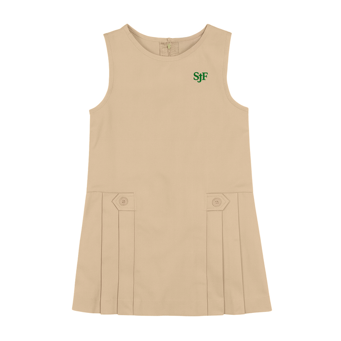 Girls Khaki Jumper w/ Embroidered St. John Fisher Logo Grades TK & K