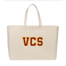 Load image into Gallery viewer, Wide Tote Bag w/ Valley Christian Cerritos Tackle Twill Logo
