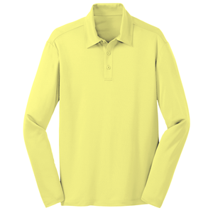 Basic Long Sleeve Knit Polo w/ Stockdale Fiberlok Logo