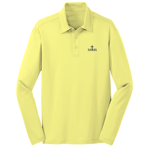 Basic Long Sleeve Knit Polo w/ St. Margaret Mary Embroidered Logo Grades TK-8