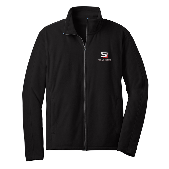 Black Full Zip Polar Fleece w/ St. John's Lutheran Embroidered Logo Grades K-8