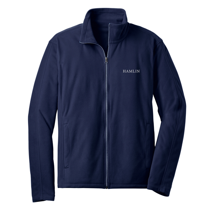 Full Zip Navy Polar Fleece w/ Hamlin Embroidered Logo