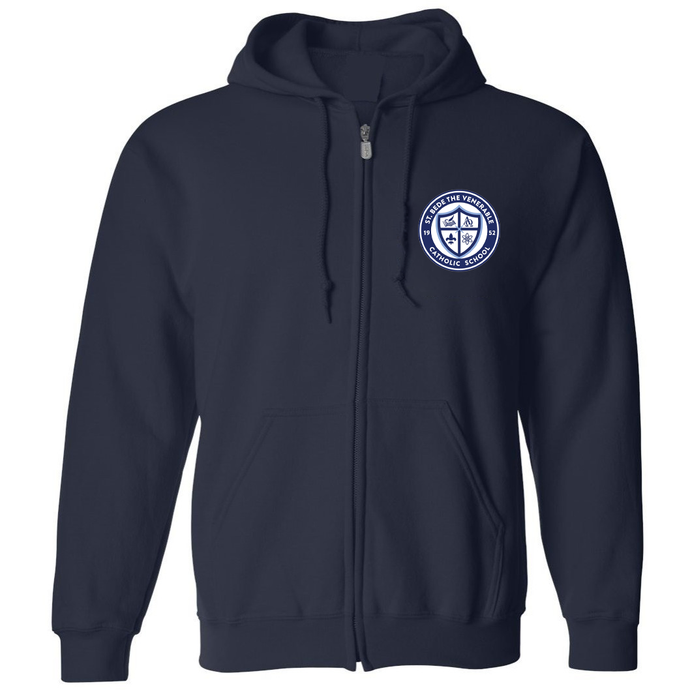 Zip Hooded Sweatshirt w/ St. Bede School Fiberlok Logo TK-8