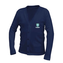 Load image into Gallery viewer, Cardigan Sweater w/ The Academy of RB Fiberlok Logo

