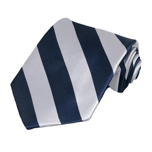 Boys Navy/Silver Striped Tie Mandatory for Mass Grades TK-8