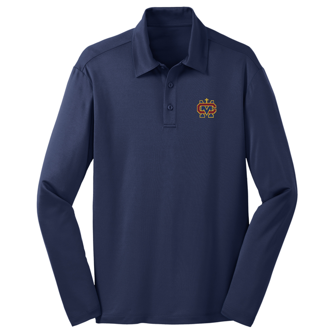 Basic Long Sleeve Knit Polo w/ Cantwell Sacred Heart Embroidered Logo Grades 9-12