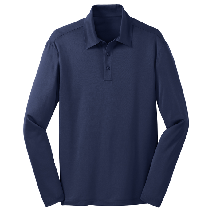 Basic Long Sleeve Knit Polo Carlthorp School w/ No Logo