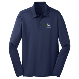 Long sleeve Knit Polo w/ South Bay Christian School embroidered logo