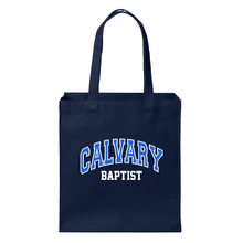 Load image into Gallery viewer, Tote Bag w/ Calvary School Tackle Twill Logo
