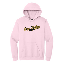 Load image into Gallery viewer, Pink Hooded Sweatshirt w/ Large San Pedro Logo
