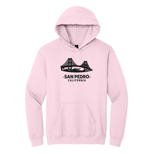 Load image into Gallery viewer, Pink Hooded Sweatshirt w/ San Pedro Skyline Logo

