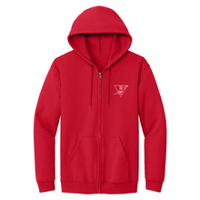 Load image into Gallery viewer, Zip Hooded Sweatshirt w/ Holy Trinity Heatseal Logo K-8
