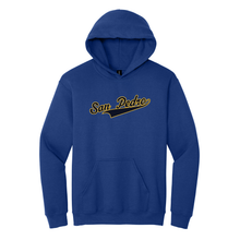Load image into Gallery viewer, Royal Hooded Sweatshirt w/ Large San Pedro Logo
