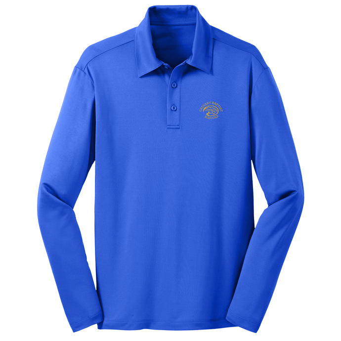 Basic Long Sleeve Knit Polo w/ Calvary Embroidered Logo Grades K-12