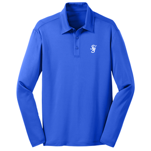 Basic Long Sleeve Knit Polo w/ St. John the Baptist Heatseal Logo Grades TK-8